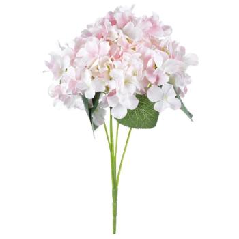 Hortenziabokor, 5 virág, 25 x 38 x 25 cm,, rózsaszín és fehér kép