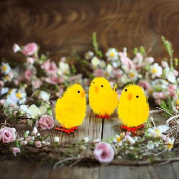 Húsvéti dekoráció - csibe szett - sárga - 6,7 x 5 cm - 3 db / csomag kép