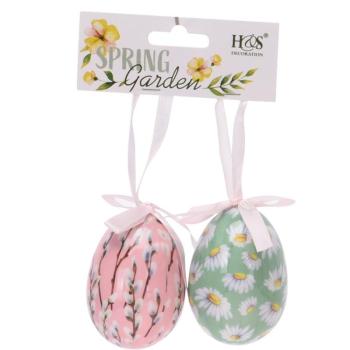 Húsvéti felfüggeszthető dekoráció Floral Eggs 2 db, színes kép