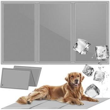 Hűtőszőnyeg állatoknak - szürke, 110x70cm kép