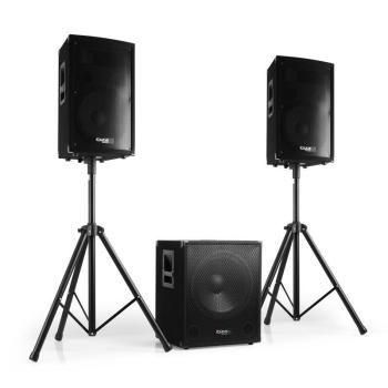 Auna Pro PW Set Di 2 Casse PA Passive Da 125W RMS – 2 Vie, Subwoofer 6,5″ E Horn, MDF, Flangia Da 35mm, Nere