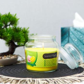 Illatgyertya - csupor fedővel - édes citrom & bazsarózsa - 310 g kép