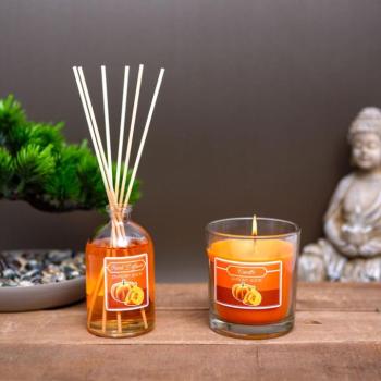 Illatgyertya és illatosító szett - sütőtök - 120 g + 100 ml kép