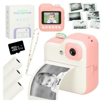 Instant fényképezőgép gyerekeknek 1GB 24mpx fehér kép
