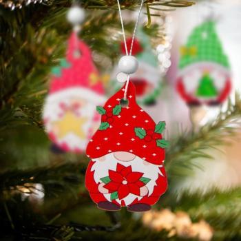 Karácsonyfadísz szett - akasztható, fa manók - 4 féle - 12 db / csomag kép