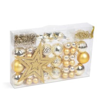 Karácsonyfadísz szett - arany - 66 db / szett kép
