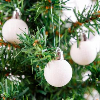 Karácsonyfadísz szett - glitteres fehér - 17 db / szett kép