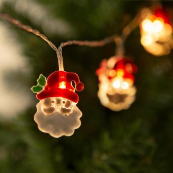 Karácsonyi LED fényfüzér (mikulás, 10 LED, 2 x AA, 1,35 m) kép