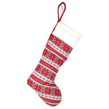 Karácsonyi textil kötött cipő, 45 cm, szürke kép