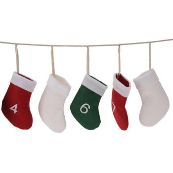 Karácsonyi zokni adventi naptár girland, 220 cm kép
