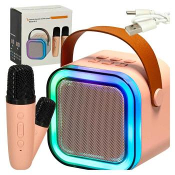 Karaoke szett 2 mikrofon + hordozható hangszóró kép