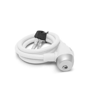 Kerékpár sodrony lakat, 10 mm / 120 cm, fehér kép