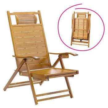 Kerti fekvőszék, természetes, bambusz, VARDON kép