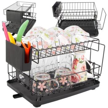 Kétszintes konyhai szárító tálcával kép