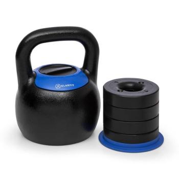 KLARFIT Adjustabell, állítható kettlebell, 16/18/20/22/24 kg, fekete/kék kép