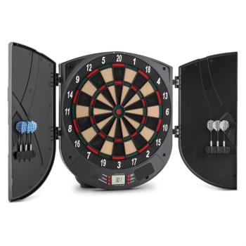 KLARFIT Dart, darts tábla, puha hegy, 26 játék, ajtó, hang kép