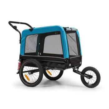 KLARFIT Husky Vario, 2 az 1-ben, kutya utánfutó, kutyaszállító kocsi, kb. 240L, 600D, Oxford, kék kép
