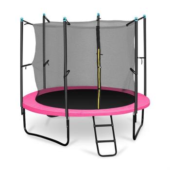 KLARFIT Rocketgirl 250, 250 cm trambulin, belső biztonsági háló, széles létra, rózsaszín kép