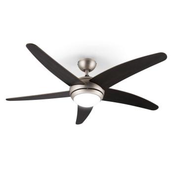 Klarstein Bolero, 55W, mennyezeti ventilátor lámpával, 134cm, diófa karok, távirányító kép