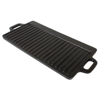 Klarstein Canadienne, barbecue grill-lemez, 2 az 1-ben kétoldalas lemez, 45 × 1,5 × 23 cm (SZ × M × M), öntöttvas kép