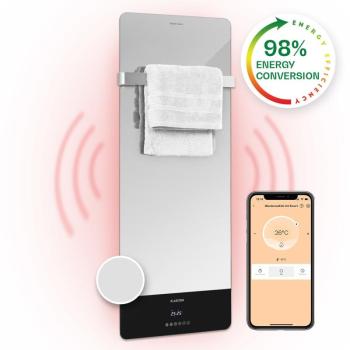 Klarstein Hot Spot Crystal Reflect Smart, infravörös hősugárzó, 850 W, alkalmazás, időzítő, tükör kép