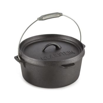 Klarstein Hotrod 45 öntöttvas fazék, barbecue fazék, 4,5 qt /4 liter, öntöttvas, fekete kép