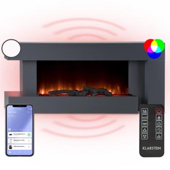 Klarstein Studio Light & Fire 2 Smart, kandalló, 1000/2000 W, MDF, WiFi Control kép