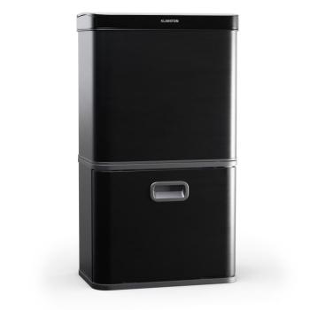 Klarstein Touchless, szenzoros szemétkosár, 56 l, rozsdamentes acélból, 3 kosár, Soft-Close záródás, elemmel működő, LED kijelző, időzítő kép