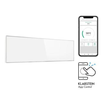 Klarstein Wonderwall 300 Smart, infrapanel, infravörös hősugárzó, 30 x 100 cm, 300 W, heti kapcsolóóra, IP24, fehér kép