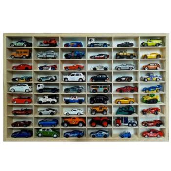 Kruzzel 54 rekeszes fa tárolópolc kisautókhoz kép