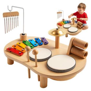 Kruzzel fa hangszer asztal kép