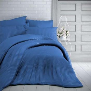 Kvalitex Stripe szatén ágynemű, kék, 240 x 220 cm, 2 db 70 x 90 cm kép