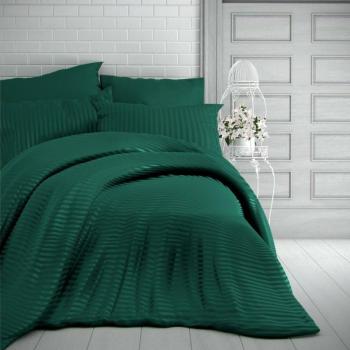 Kvalitex Stripe szatén ágynemű, sötétzöld kép