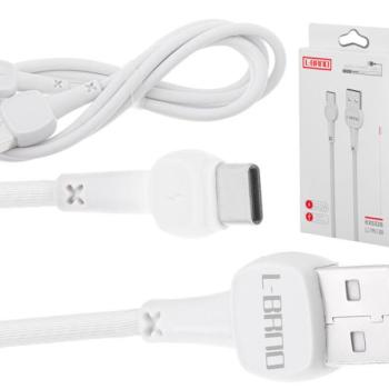 L-brno USB-TypeC kábel, 100cm, fehér kép