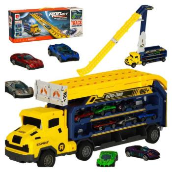 Lakókocsi versenypályás csúszdával 6db sárga kép