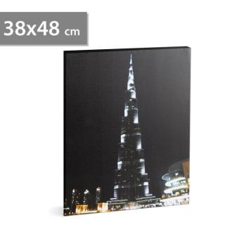 LED-es fali hangulatkép - "Burj Khalifa" - 2 x AA, 38 x 48 cm kép