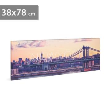 LED-es fali hangulatkép - "New York" - 2 x AA, 38 x 78 cm kép