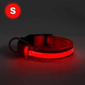 LED-es nyakörv - akkumulátoros - S méret - piros kép