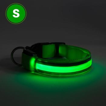 LED-es nyakörv - akkumulátoros - S méret - zöld kép