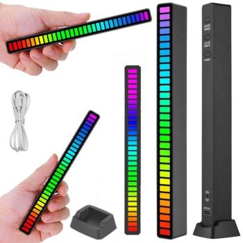 LED neon csík, hangra reagál, 18 cm kép