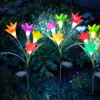 Leszúrható szolár virág (RGB LED, 75 cm, 2 db / csomag) kép