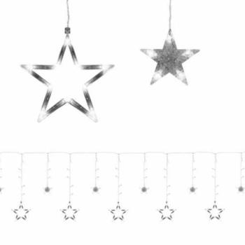 Lógó függöny csillagok 138 LED-es, 4m (hideg fehér) kép