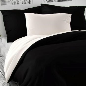 Luxury Collection szatén ágynemű, fekete-fehér, 200 x 200 cm, 2 db 70 x 90 cm kép