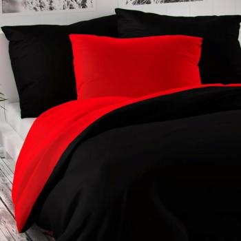 Luxury Collection szatén ágynemű, piros/fekete, 140 x 200 cm, 70 x 90 cm, 140 x 200 cm, 70 x 90 cm kép