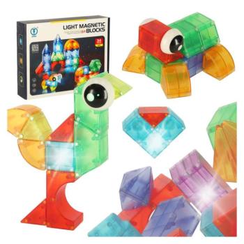 Mágneses világító építőkockák 32db kép
