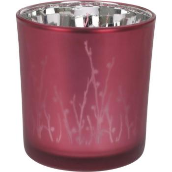 Meissa üveg gyertyatartó, rózsaszín, 7 x 8 cm kép