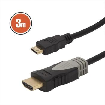 Mini HDMI kábel, 3 m, aranyozott csatlakozóval kép