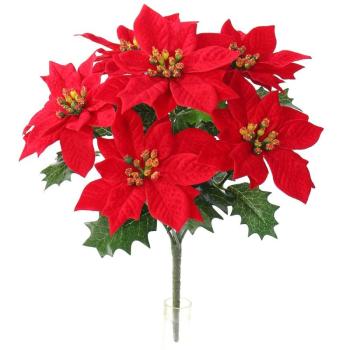 Mű karácsonyi Mikulásvirág piros, 30 cm kép