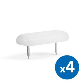 Műanyag bútor csúszótalp - szeggel, fehér - 43 x 18 mm - 4 db / csomag kép