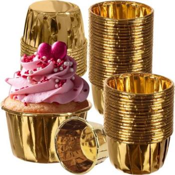 Muffin papír arany 50 db-os készlet kép